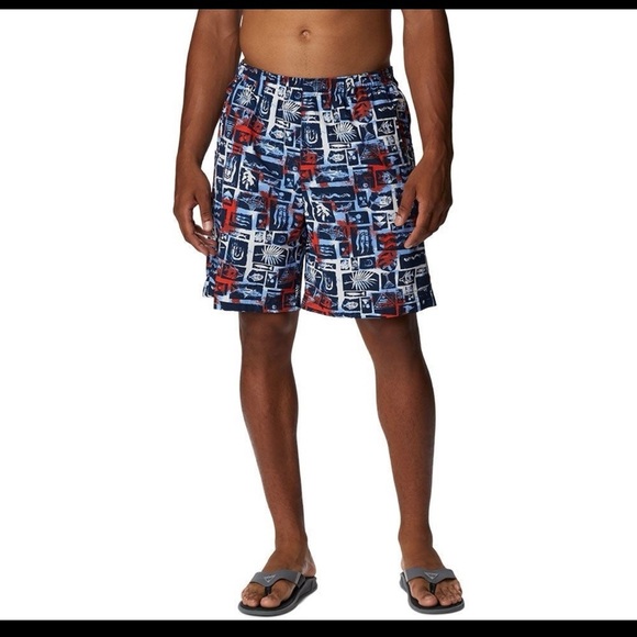Columbia Men's Super Backcast Water Short, Collegiate Navy Punked Fish, Small - Picture 1 of 4